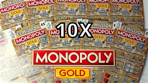 10X Monopoly Gold Scratchcards .